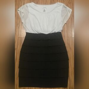 Enfocus Studio Black and White Layered Dress